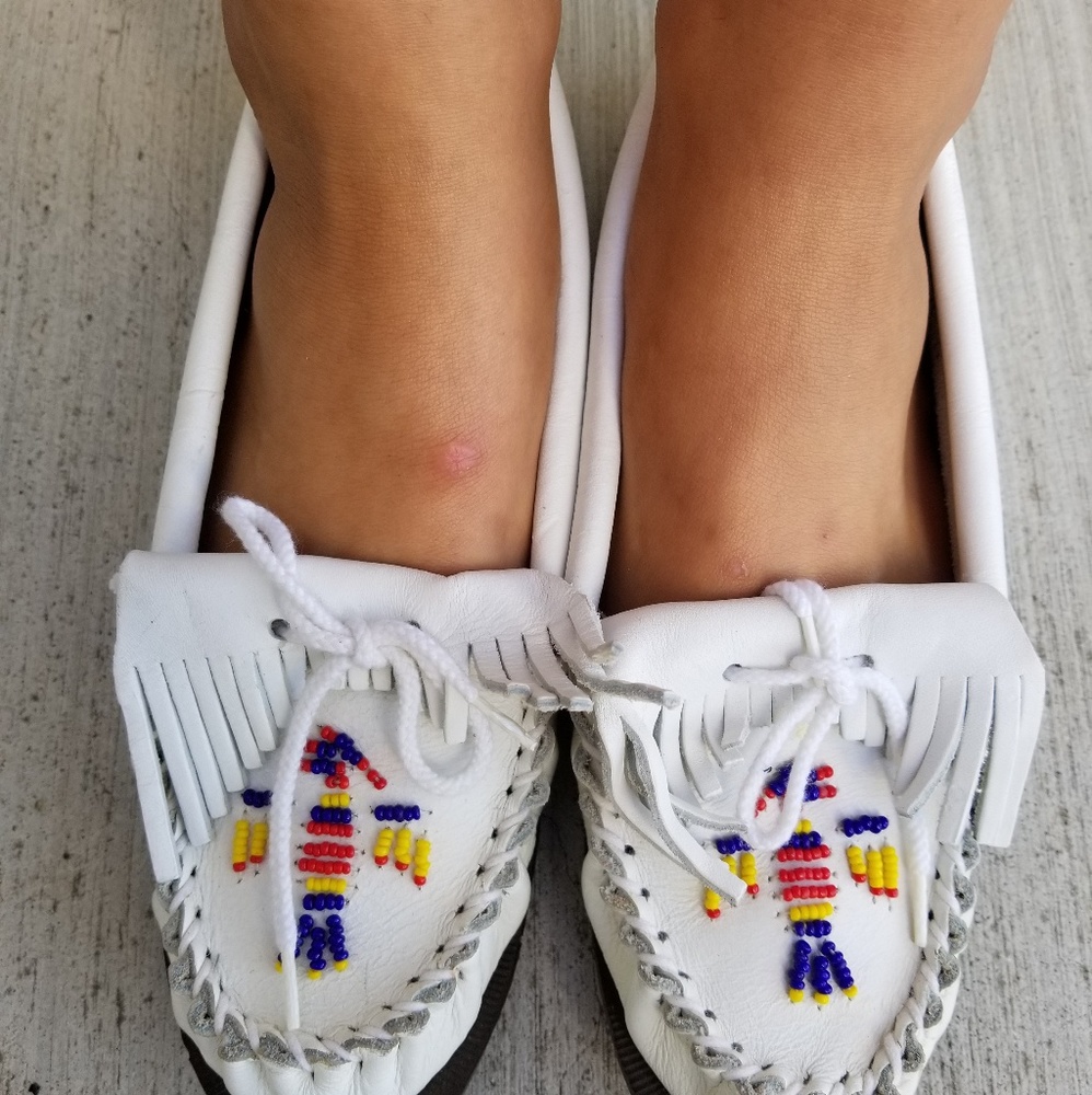 #25 Leather Beaded Moccasins